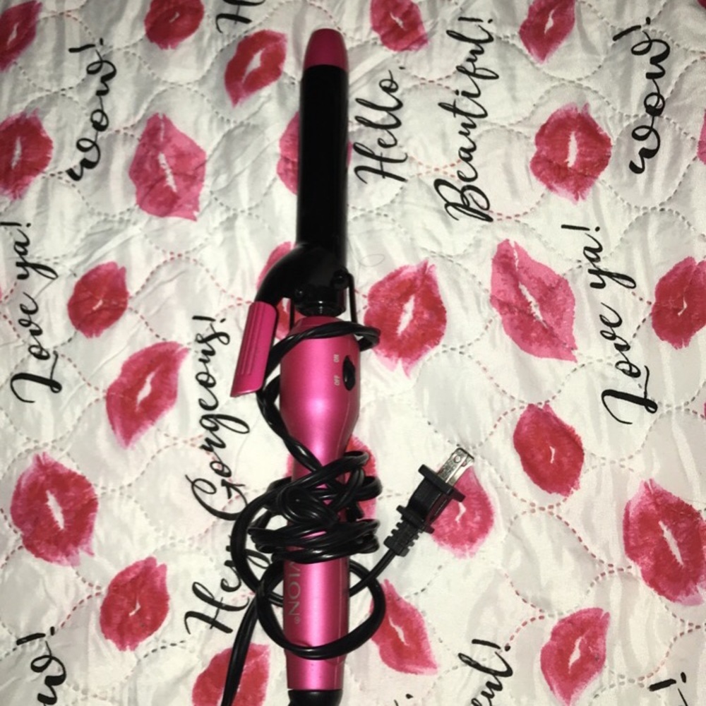 Pink revlon curling iron